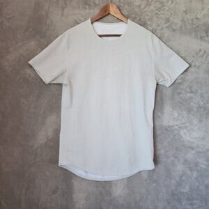 BYLT Men's Green White Striped Activewear T-Shirt Medium